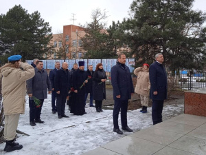 Благочинный приходов Азовского районного округа принял участие в праздничном мероприятии, посвящённом Дню защитника Отечества