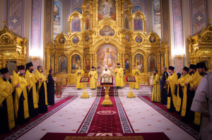 Епископ Таганрогский Артемий совершил всенощное бдение в Ростовском кафедральном соборе в канун Недели 26-й по Пятидесятнице