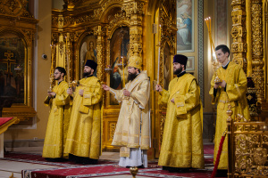 В канун Недели 23-й по Пятидесятнице епископ Таганрогский Артемий совершил всенощное бдение в Ростовском кафедральном соборе 