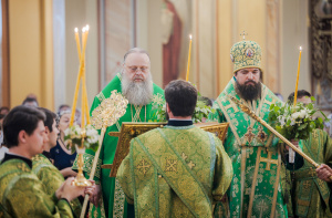 В канун Пятидесятницы Глава Донской митрополии совершил всенощное бдение в Ростовском кафедральном соборе