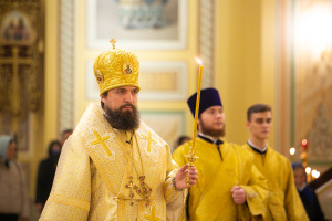Епископ Таганрогский Артемий совершил всенощное бдение в Кафедральном соборе Ростова-на-Дону