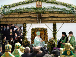 В день памяти преподобного Сергия Радонежского митрополит Меркурий сослужил Патриарху Кириллу за Божественной литургией в Троице-Сергиевой лавре