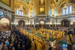 В Неделю 33-ю по Пятидесятнице, день памяти мученицы Татианы, Глава Донской митрополии сослужил Святейшему Патриарху Кириллу за Литургией в кафедральном соборном Храме Христа Спасителя