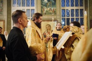 В канун Недели сыропустной, Воспоминания Адамова изгнания, викарий Ростовской епархии совершил всенощное бдение в храме Преполовения Пятидесятницы при Донской духовной семинарии